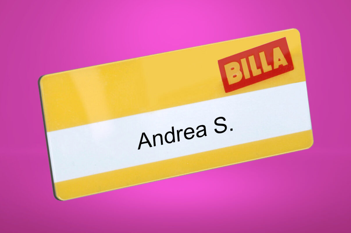 Targhetta portanome personalizzata con logo Slim S